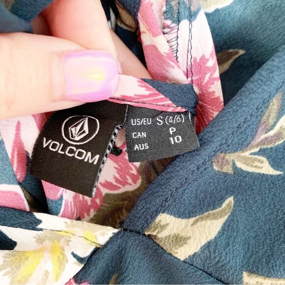 Volcom Emerald Green Haute Tropic Sun Floral Cami Slipdress Small NWOT - Picture 8 of 10